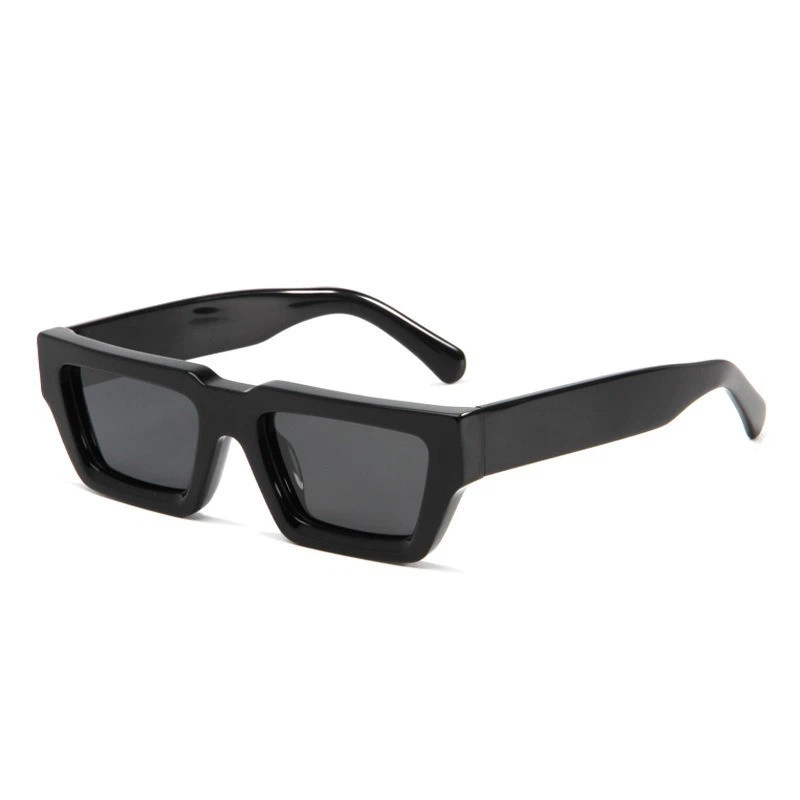 Bright black gray acetate polarized sunglasses