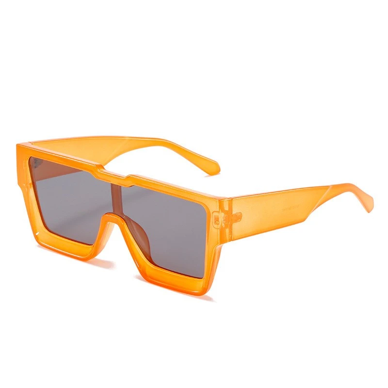 big black square sunglasses in orange